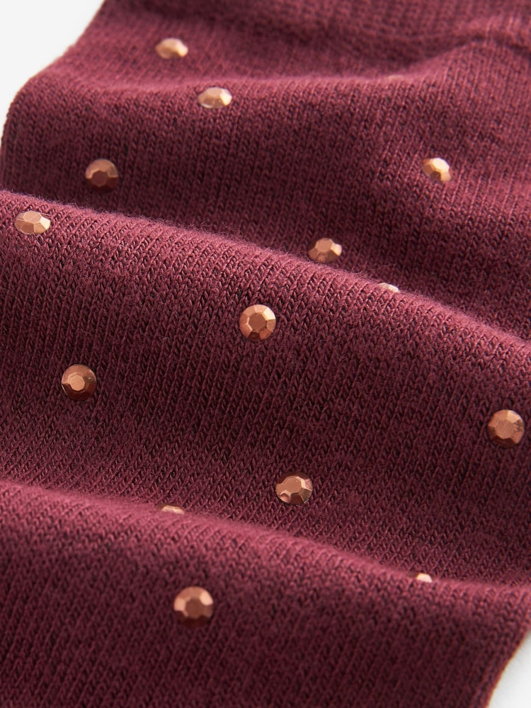 Berry Red Gem Ankle Socks In Box - Image 2 of 3