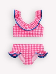 Boden Pink Frill V-Neck Bikini Set - Image 1 of 3