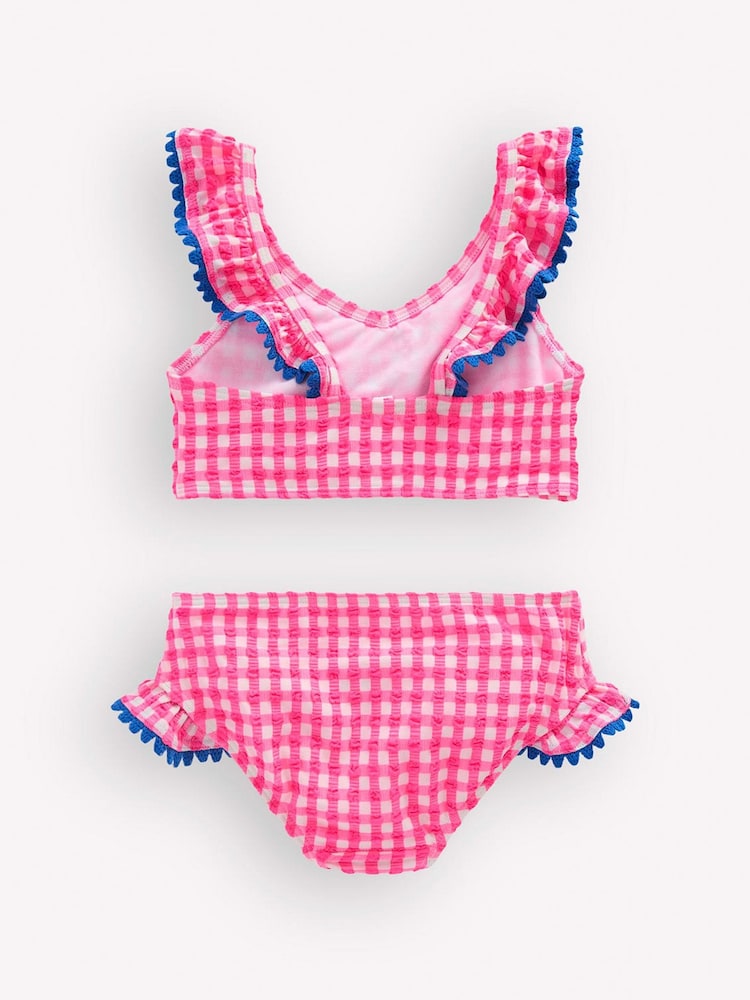Boden Pink Frill V-Neck Bikini Set - Image 2 of 3