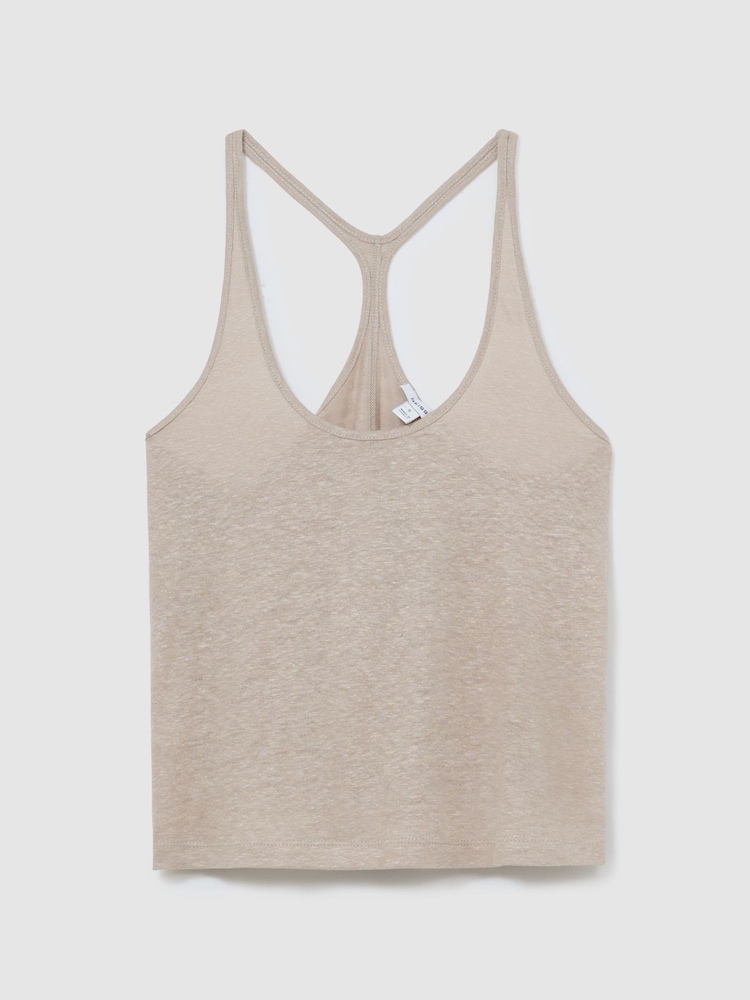 Reiss Stone Lidie Linen Racer-Back Vest - Image 2 of 6 Reiss Stone Lidie Linen Racer-Back Vest - Image 2 of 6