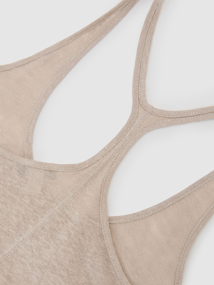 Reiss Stone Lidie Linen Racer-Back Vest - Image 6 of 6 Reiss Stone Lidie Linen Racer-Back Vest - Image 6 of 6