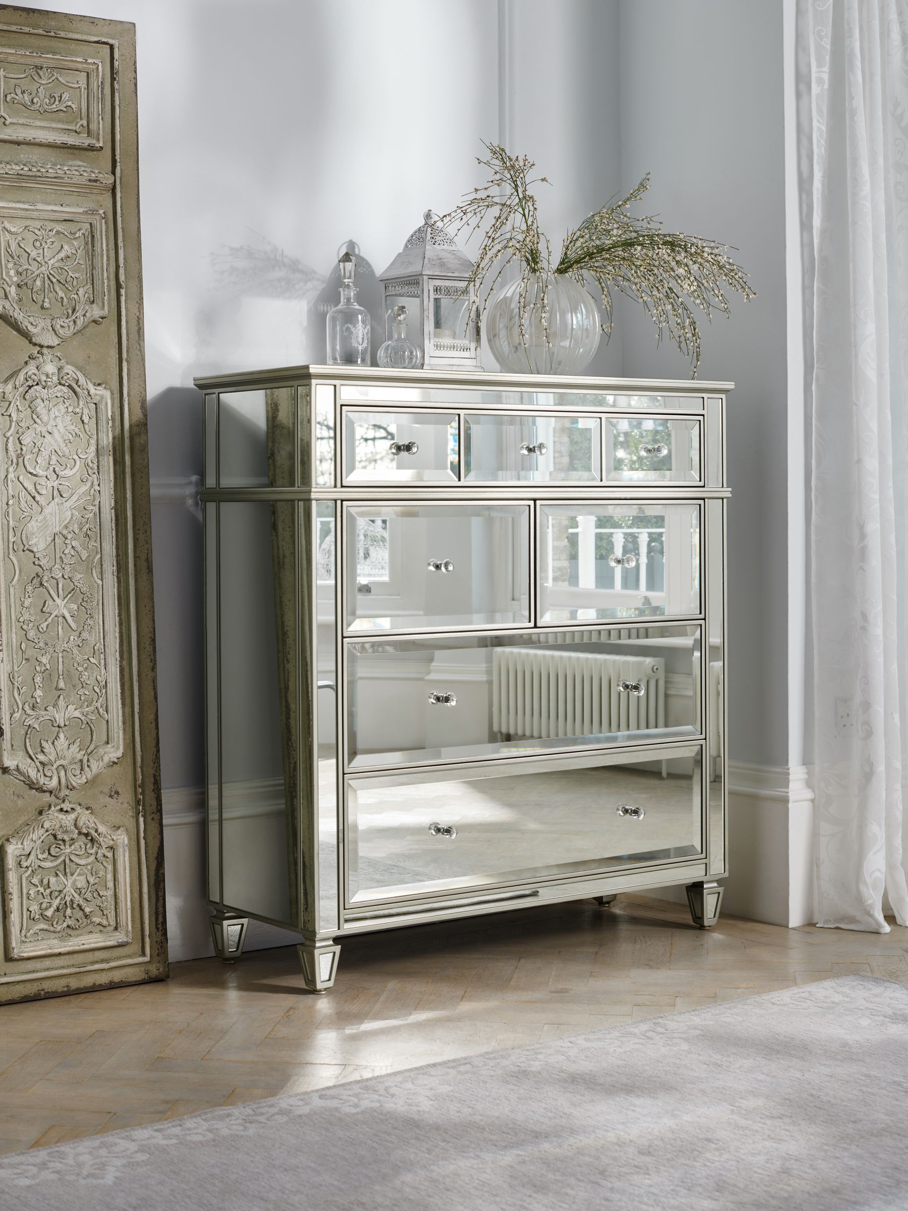 Buy Mirror Fleur 5 Drawer Chest of Drawers from the Next UK online shop