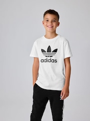 adidas orignal White Kids Trefoil 100% Cotton T-Shirt - Image 1 of 4