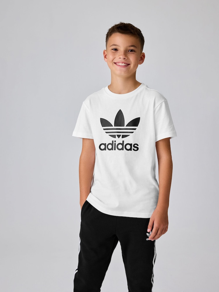 adidas orignal White Kids Trefoil 100% Cotton T-Shirt - Image 1 of 4