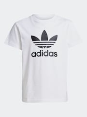 adidas orignal White Kids Trefoil 100% Cotton T-Shirt - Image 4 of 4