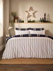 Vantona Navy Supersoft Brushed Cotton Plaid Duvet Cover Set - Image 2 of 5