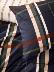 Vantona Navy Supersoft Brushed Cotton Plaid Duvet Cover Set - Image 4 of 5
