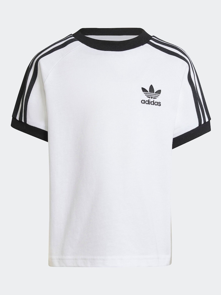 adidas Originals White Adicolor Trefoil 100% Cotton Kids T-Shirt - Image 2 of 2