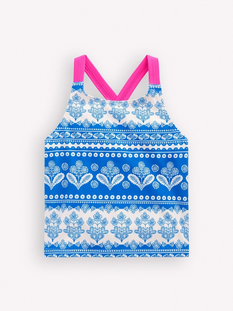 Boden Blue Cross-Back Tankini Top - Image 1 of 3 Boden Blue Cross-Back Tankini Top - Image 1 of 3