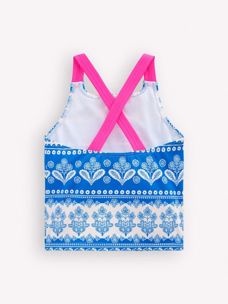Boden Blue Cross-Back Tankini Top - Image 2 of 3 Boden Blue Cross-Back Tankini Top - Image 2 of 3