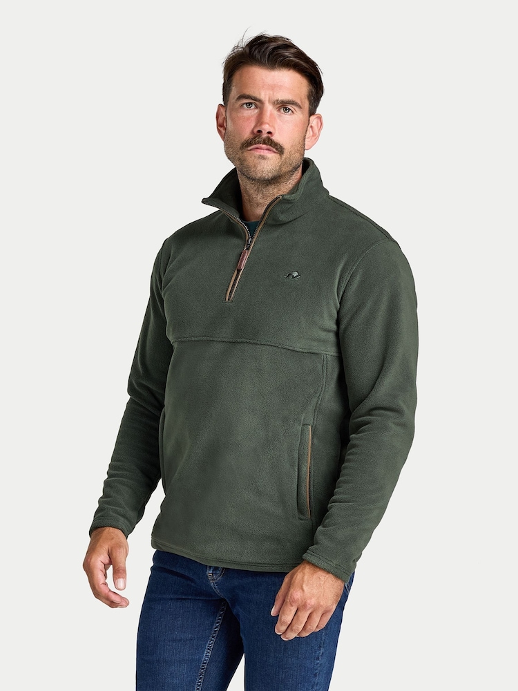 Raging Bull Green Quarter Neck Classic Fleece - Image 2 of 5 Raging Bull Green Quarter Neck Classic Fleece - Image 2 of 5