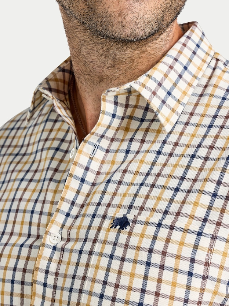 Raging Bull Yellow L/S Country Check Brushed Cotton Twill Shirt - Image 4 of 4 Raging Bull Yellow L/S Country Check Brushed Cotton Twill Shirt - Image 4 of 4