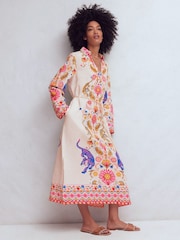 Boden White Notch Collar Linen Blend Tunic - Image 1 of 6