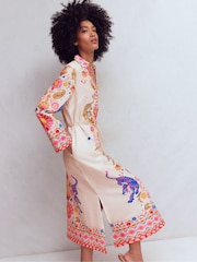 Boden White Notch Collar Linen Blend Tunic - Image 4 of 6