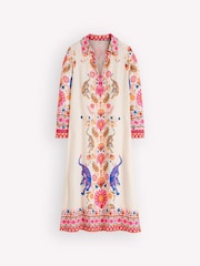 Boden White Notch Collar Linen Blend Tunic - Image 6 of 6