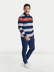 Raging Bull Blue Marl Stripe Rugby Shirt - Image 1 of 5