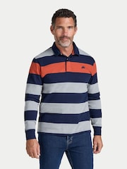 Raging Bull Blue Marl Stripe Rugby Shirt - Image 2 of 5