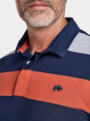 Raging Bull Blue Marl Stripe Rugby Shirt - Image 4 of 5