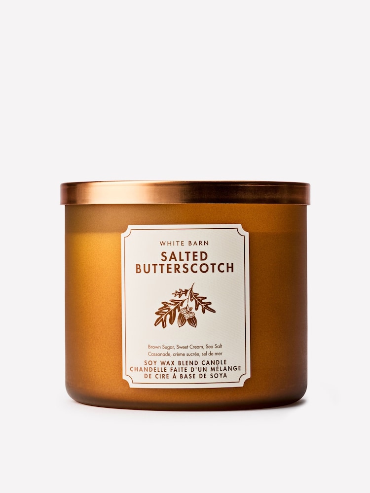 Bath & Body Works Salted Butterscotch 3-Wick Candle - Image 1 of 4 Bath & Body Works Salted Butterscotch 3-Wick Candle - Image 1 of 4