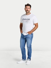 Raging Bull Embroidered Mountains T-Shirt - Imaginea 1 din 4