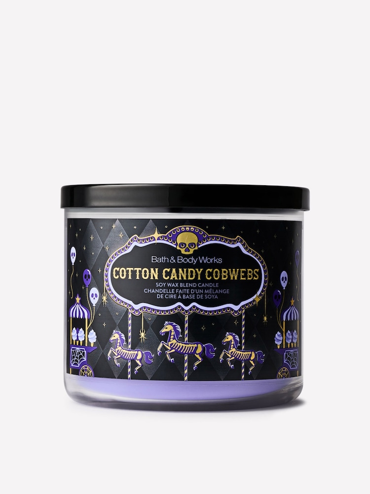 Bath & Body Works Cotton Candy Cobwebs 3-Wick Candle 411g - Image 1 of 4 Bath & Body Works Cotton Candy Cobwebs 3-Wick Candle 411g - Image 1 of 4