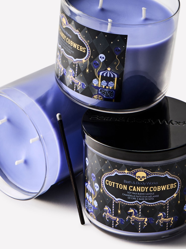 Bath & Body Works Cotton Candy Cobwebs 3-Wick Candle 411g - Image 2 of 4 Bath & Body Works Cotton Candy Cobwebs 3-Wick Candle 411g - Image 2 of 4