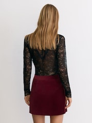 Reiss Dark Red Wren Skirt - Image 7 of 8