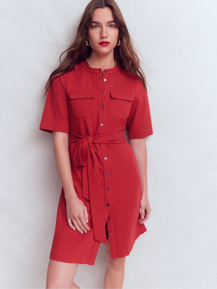 Boden Red Front Pocket Ponte Dress - Image 1 of 5 Boden Red Front Pocket Ponte Dress - Image 1 of 5