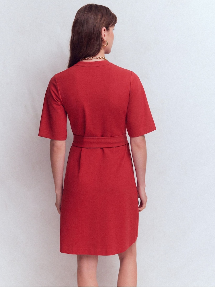 Boden Red Front Pocket Ponte Dress - Image 2 of 5 Boden Red Front Pocket Ponte Dress - Image 2 of 5