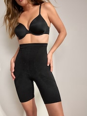 Black Thigh Smoother Short Seamless Firm Tummy Control Shaping Briefs - Image 2 of 7
