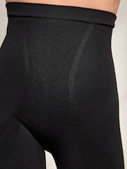Black Thigh Smoother Short Seamless Firm Tummy Control Shaping Briefs - Image 5 of 7