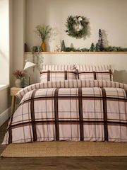Vantona Natural Supersoft Brushed Cotton Plaid Duvet Cover Set - Image 1 of 5