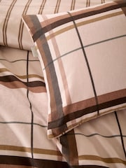 Vantona Natural Supersoft Brushed Cotton Plaid Duvet Cover Set - Image 4 of 5