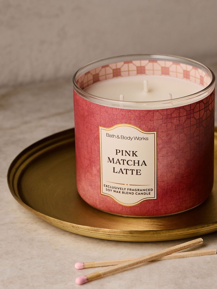 Bath & Body Works Pink Matcha Latte 3-Wick Candle 411g - Image 4 of 4 Bath & Body Works Pink Matcha Latte 3-Wick Candle 411g - Image 4 of 4