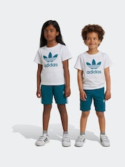 adidas Originals Green Adicolor Shorts T-Shirt Set - Image 1 of 8
