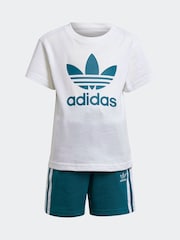 adidas Originals Green Adicolor Shorts T-Shirt Set - Image 6 of 8