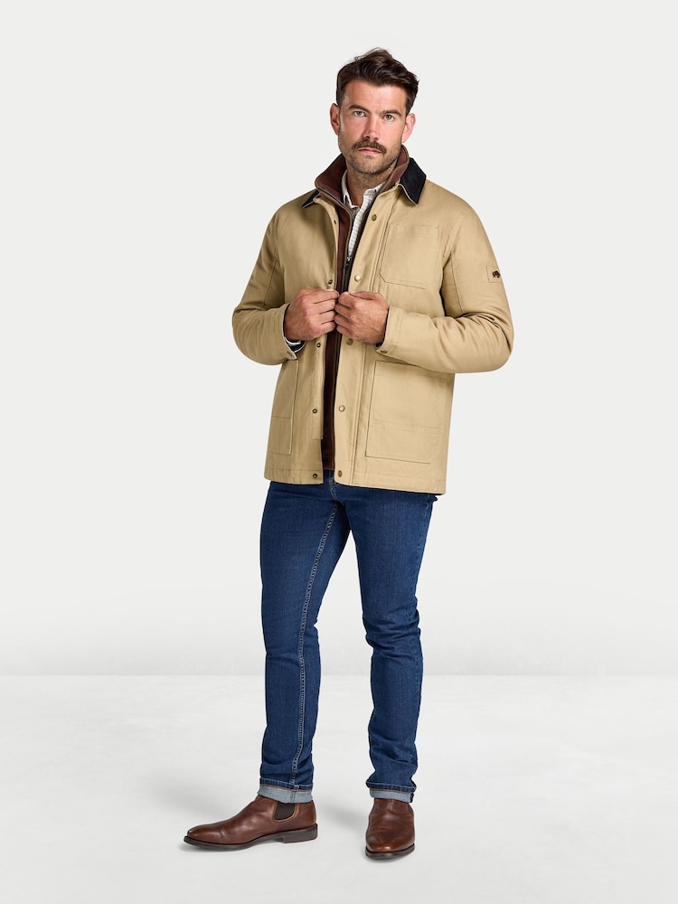 Raging Bull Natural Wadded Canvas Jacket - Image 1 of 5 Raging Bull Natural Wadded Canvas Jacket - Image 1 of 5