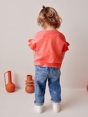Coral Pink Crochet Butterfly 100% Cotton T-Shirt (3mths-7yrs) - Image 3 of 7