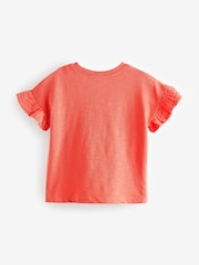 Coral Pink Crochet Butterfly 100% Cotton T-Shirt (3mths-7yrs) - Image 6 of 7
