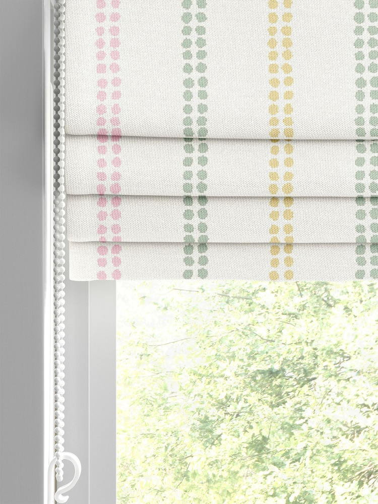 Laura Ashley Pale Ochre Candy Stripe Made to Measure 100% Cotton Roman Blinds - Image 2 of 6