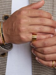 Orelia & Joe Gold Plated Metal Stacking Ring Set - Image 2 of 2