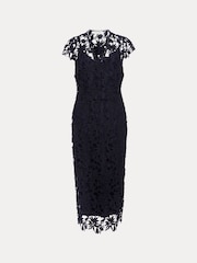 Phase Eight Blue Meghan Lace Double Layer Dress - Image 7 of 7