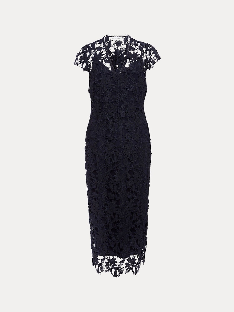 Phase Eight Blue Meghan Lace Double Layer Dress - Image 7 of 7
