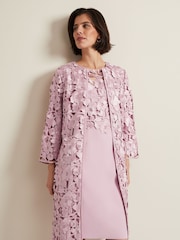 Phase Eight Pink Tallula Lace Coat - Image 1 of 6