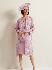 Phase Eight Pink Tallula Lace Coat - Image 3 of 6