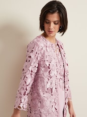 Phase Eight Pink Tallula Lace Coat - Image 4 of 6