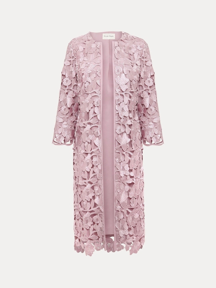 Phase Eight Pink Tallula Lace Coat - Image 6 of 6