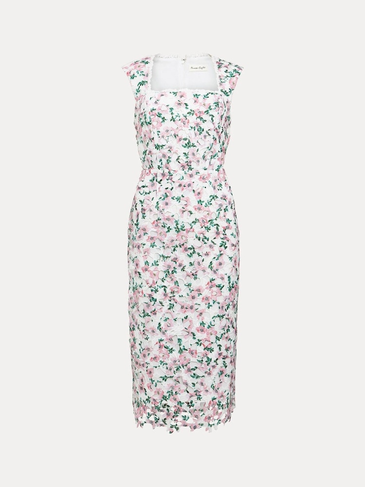Phase Eight White Floral Diana Lace Midi Dress - Image 7 of 7