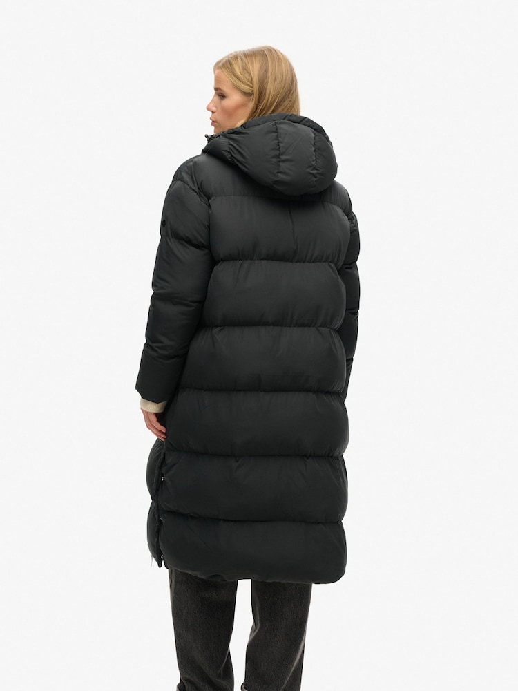 Superdry Black Studios Longline Duvet Padded Coat - Image 2 of 7