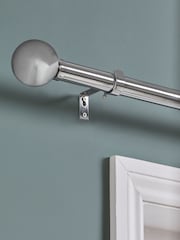 Chrome Ball Finial Extendable Curtain 35mm Pole Kit - Image 3 of 5